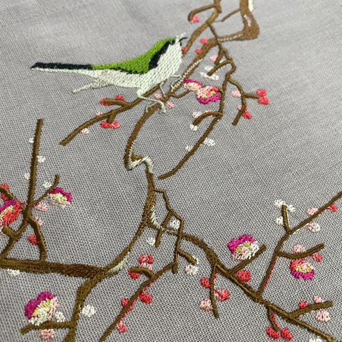 梅にうぐいす 刺繍 ティーマットランチョンマット 2枚セット その他