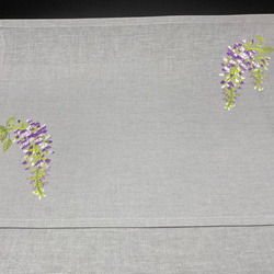 藤の花　刺繍　ティーマットランチョンマット　2枚セット 4枚目の画像