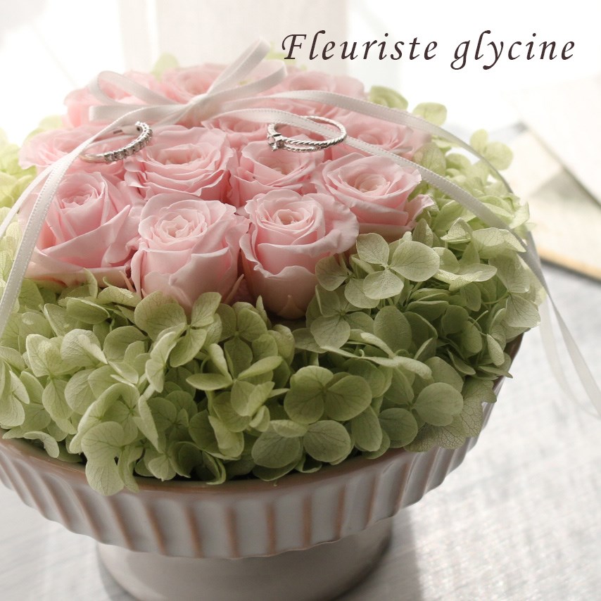 【セミオーダー】12本のバラのリングピロー プリザーブドフラワー