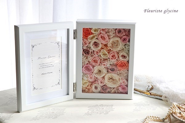 オーダーメイド】のプリザーブドフラワーフォトフレーム（大