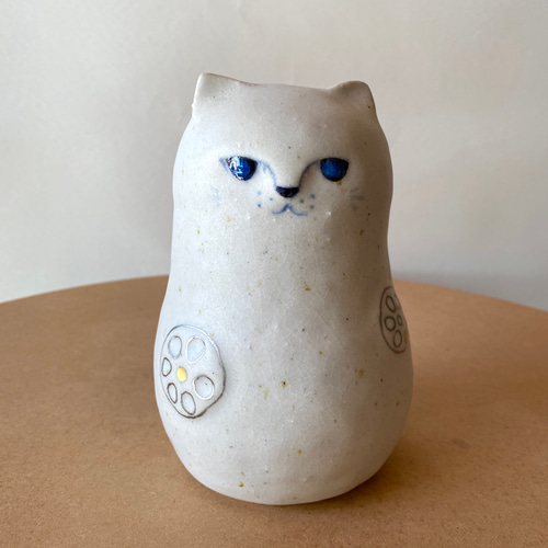 れんこん猫いちりんざし【花器】【花びん】 一輪挿し・花瓶・花器