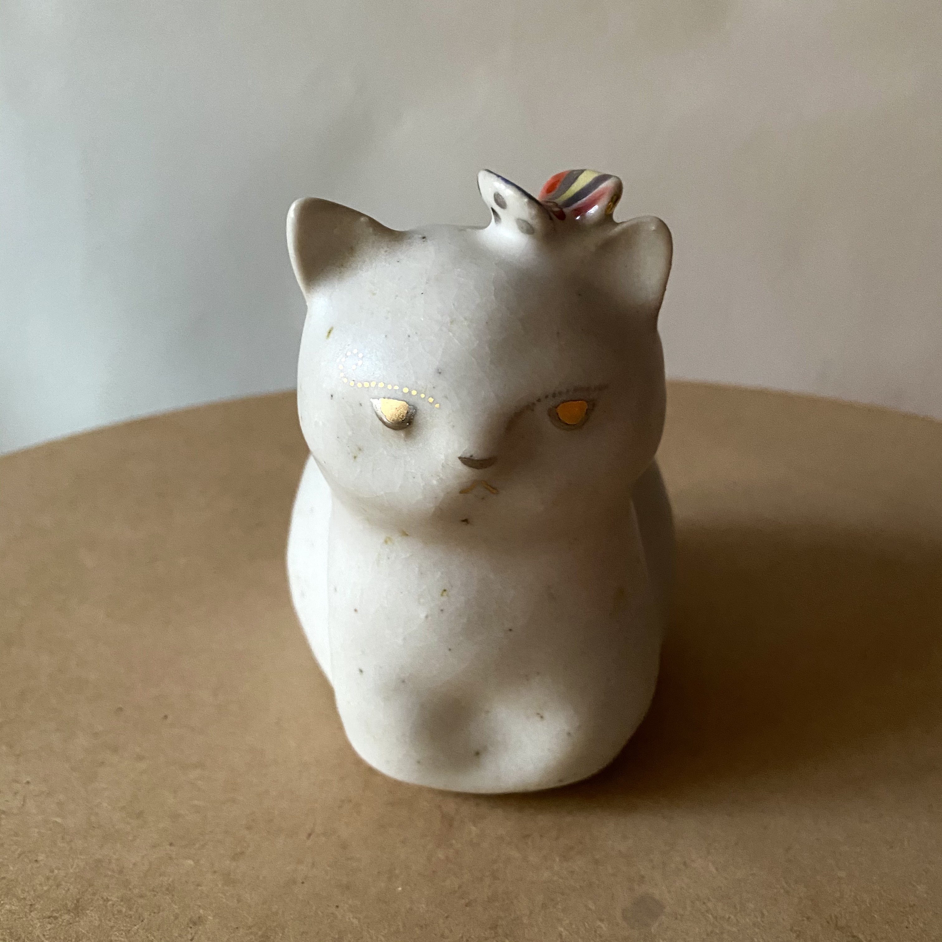 猫とてふてふの二輪挿し【花器】【陶器】 一輪挿し・花瓶・花器