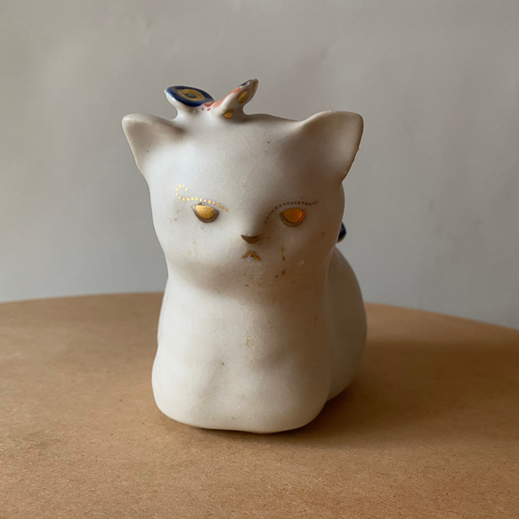 猫とてふてふの二輪挿し【花器】【陶器】 一輪挿し・花瓶・花器 keron