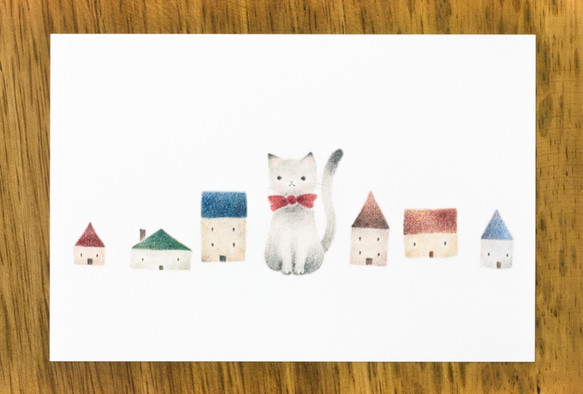 4片設置。比如一本圖畫書。明信片“貓子三苦和一間小房子”PC-40 第1張的照片