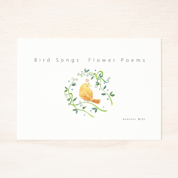小鳥のさえずり。絵本のような 詩画集 "鳥の声 花の詩" BK-1 1枚目の画像