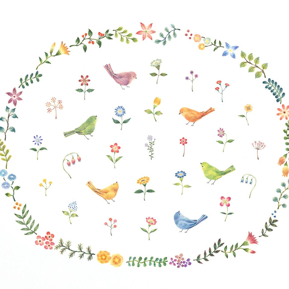 如詩如畫的生活。裱框藝術打印“花鳥秘密花園”FAP-A 589 第3張的照片