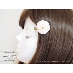 【再】tsumamiコサージュ/ヘアクリップ pinponHAKU×BURGUNDY 9枚目の画像