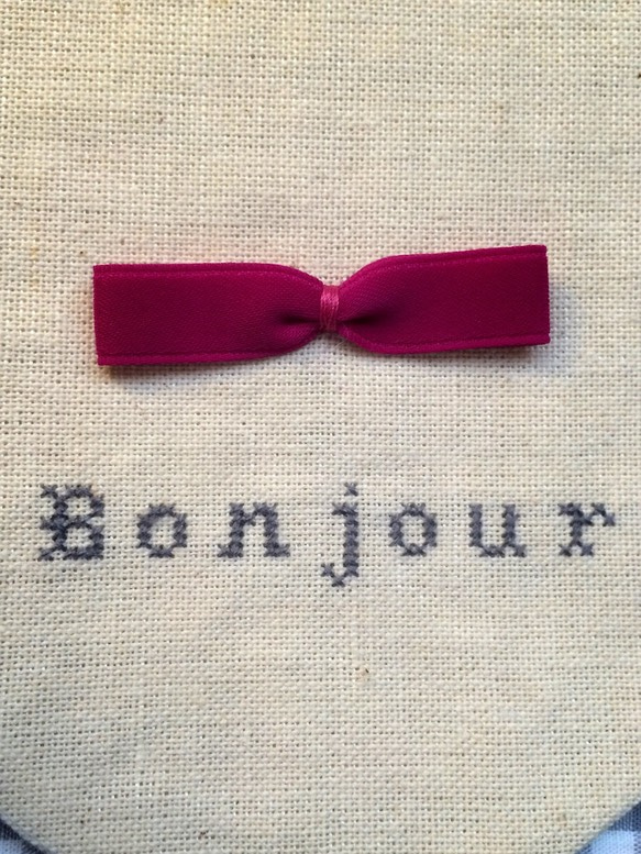 クロスステッチのカード - Bonjour 2枚目の画像