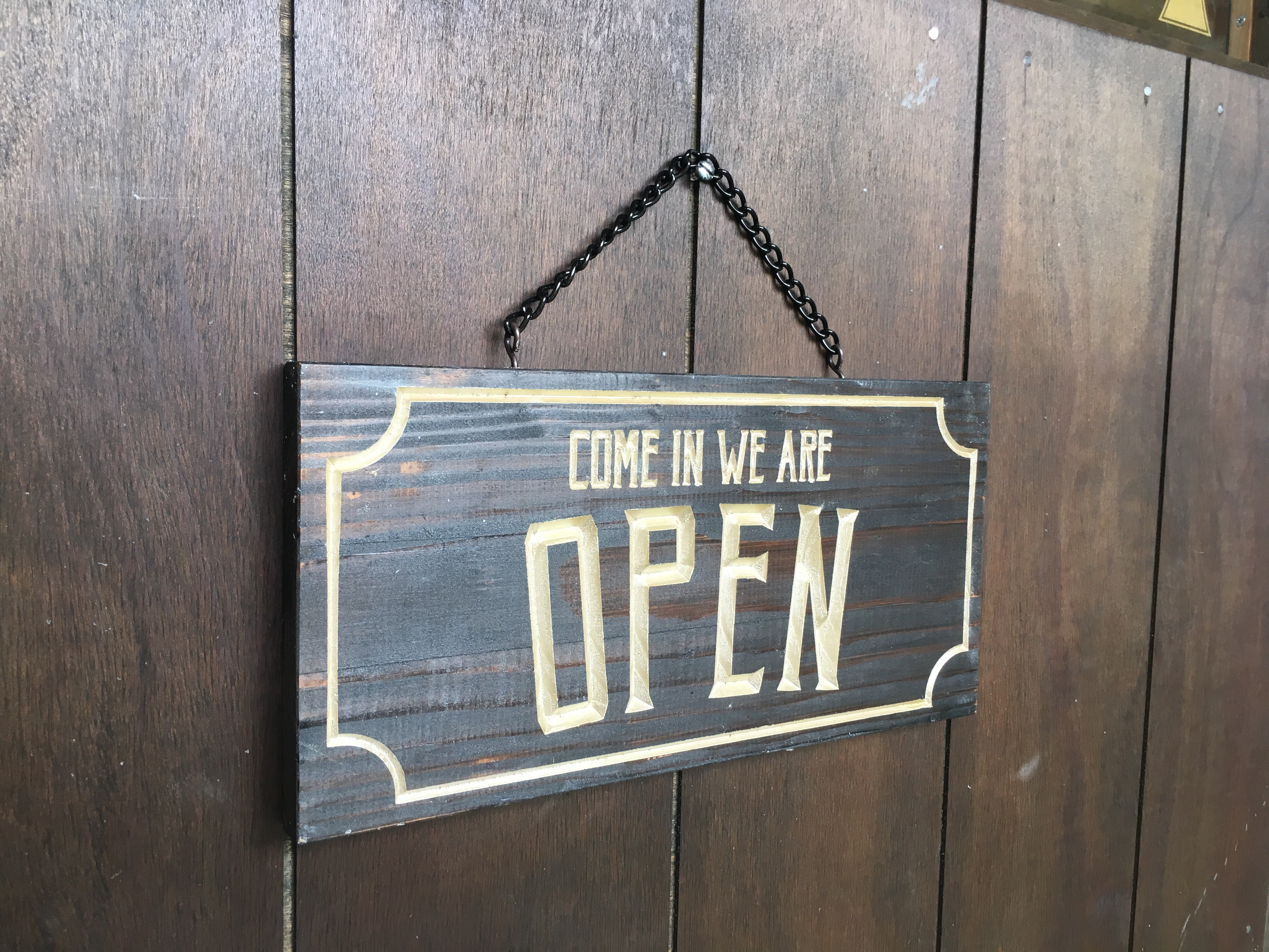 open/closed 彫刻ドアサインプレート 国産天然杉 5,250円