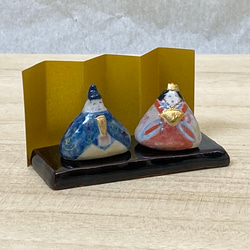 ひな人形】 【豆雛】 【ひなまつり】【雛人形】小さな陶のおひなさま