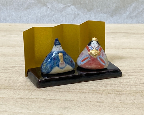 ひな人形】 【豆雛】 【ひなまつり】【雛人形】小さな陶のおひなさま