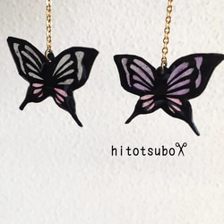 切り絵ピアス(butterfly) 3枚目の画像