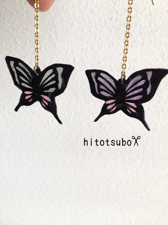 切り絵ピアス(butterfly) 3枚目の画像