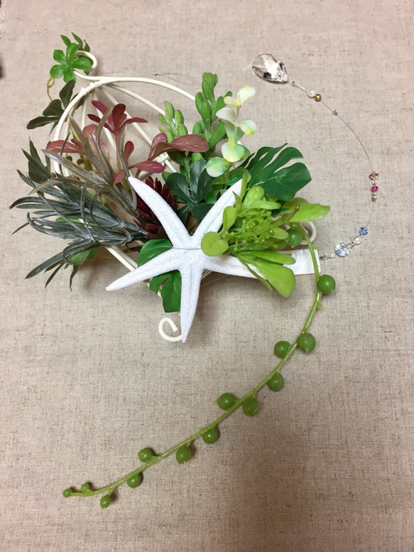 鳥かごサンキャッチャー/多肉植物 5枚目の画像