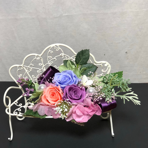 思い出メルヘン「ベンチ」/プリザーブドフラワーアレンジメント