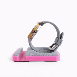 小物入れ＆時計、スマホスタンド smart-stand　CORO-FLAT【ピンク】 3枚目の画像