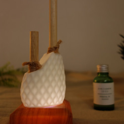 Shining Simple Aroma Wood Bar-幾何菱形圖案+LED底座套裝 第1張的照片