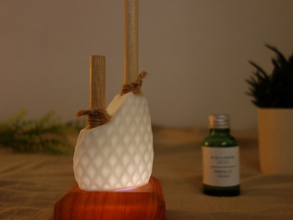 Shining Simple Aroma Wood Bar-幾何菱形圖案+LED底座套裝 第1張的照片