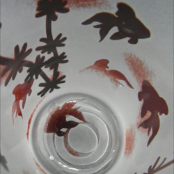 【被せショットグラス銅赤】 金魚柄 4枚目の画像