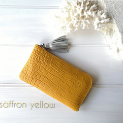 【受注生産】☆使いやすくてコンパクト☆L字ファスナー長財布『coronコロン』saffron yellow 1枚目の画像