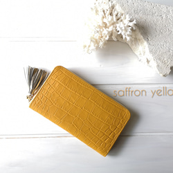 【受注生産】☆収納力重視！長財布〈TORON〉saffron yellowサフランイエロー 1枚目の画像