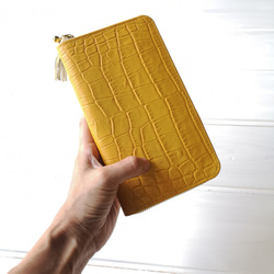 【受注生産】☆収納力重視！長財布〈TORON〉saffron yellowサフランイエロー 2枚目の画像