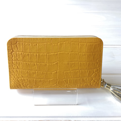 【受注生産】☆収納力重視！長財布〈TORON〉saffron yellowサフランイエロー 3枚目の画像