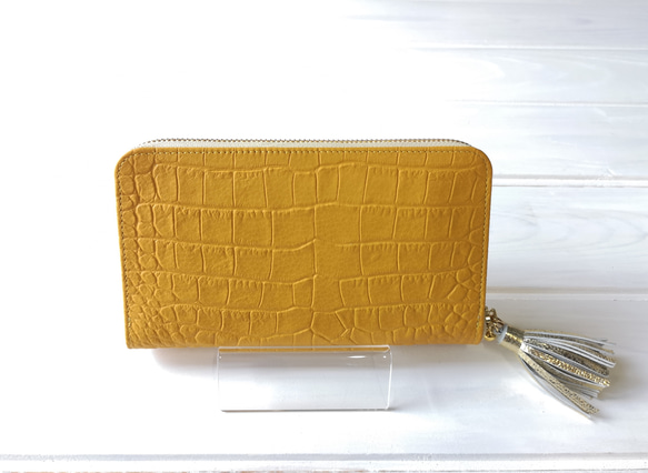 【受注生産】☆収納力重視！長財布〈TORON〉saffron yellowサフランイエロー 3枚目の画像