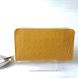 【受注生産】☆収納力重視！長財布〈TORON〉saffron yellowサフランイエロー 4枚目の画像