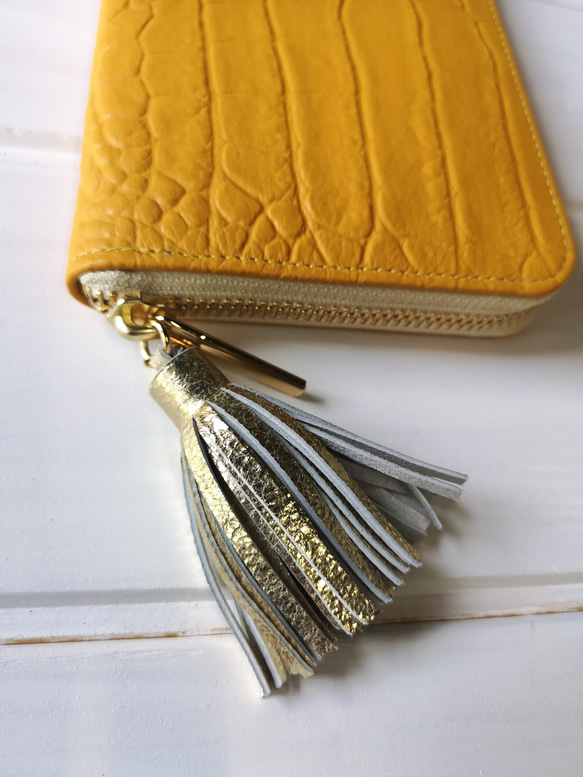 【受注生産】☆収納力重視！長財布〈TORON〉saffron yellowサフランイエロー 5枚目の画像