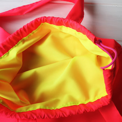 【受注生産】3色展開☆ネオンカラー巾着ショッピングバッグSサイズ 3枚目の画像