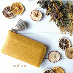 新カラー☆使いやすくてコンパクト☆L字ファスナー長財布『coronコロン』saffron 1枚目の画像