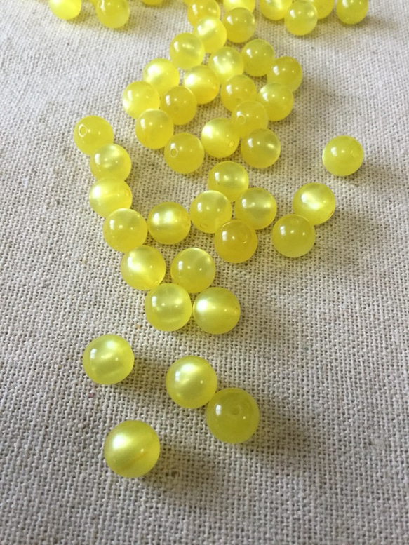 ヴィンテージ ムーングロウビーズ[イエロー] MC.187 ビーズ