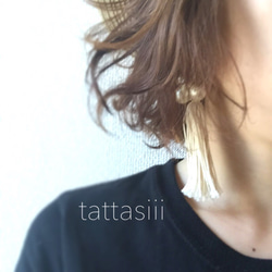 タッセルpierced earrings[練] 3枚目の画像