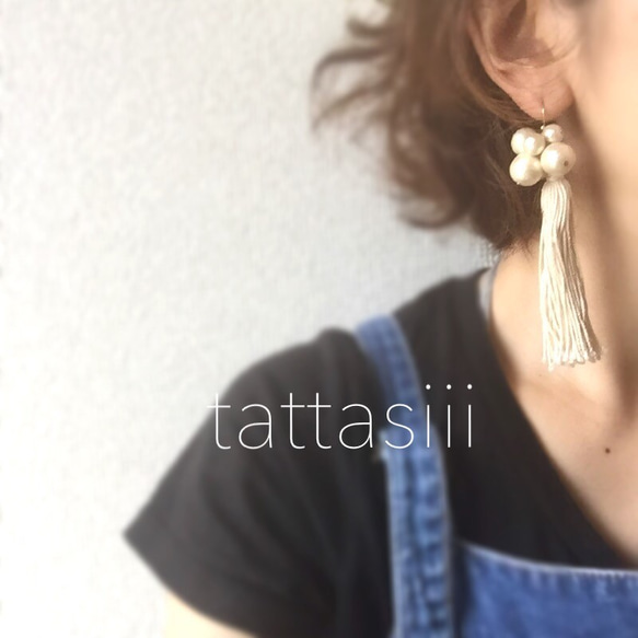 タッセルpierced earrings[練] 4枚目の画像