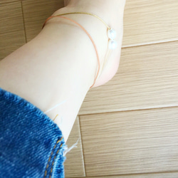 natural　water　pearl　anklet 3枚目の画像