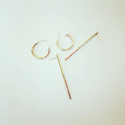 grain line pierce/brass＆copper 3枚目の画像