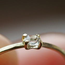 18k gold ring ~小さな天然石~　ﾊｰｷﾏｰﾀﾞｲﾔﾓﾝﾄﾞ 2枚目の画像