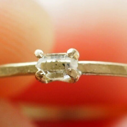 18k gold ring ~小さな天然石~　ﾊｰｷﾏｰﾀﾞｲﾔﾓﾝﾄﾞ 3枚目の画像