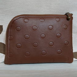 チョコレートカラーのお財布　L字ファスナー　Sサイズ 1枚目の画像