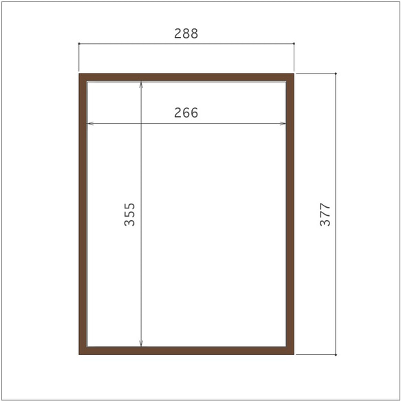 オーダーフレーム　NARROW　ウォルナット　355×266ｍｍ　マット付き 2枚目の画像