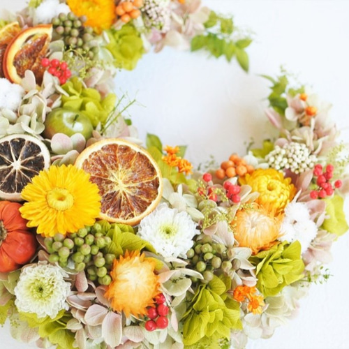 〔40〕布リース ウェルカムリース ベアー (フルーツ) 40〕布リース ウェルカムリース ベアー (フルーツ)