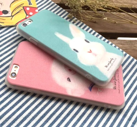 * +：...可愛小豬和兔子軟袋為iPhone ...：+ * 第4張的照片