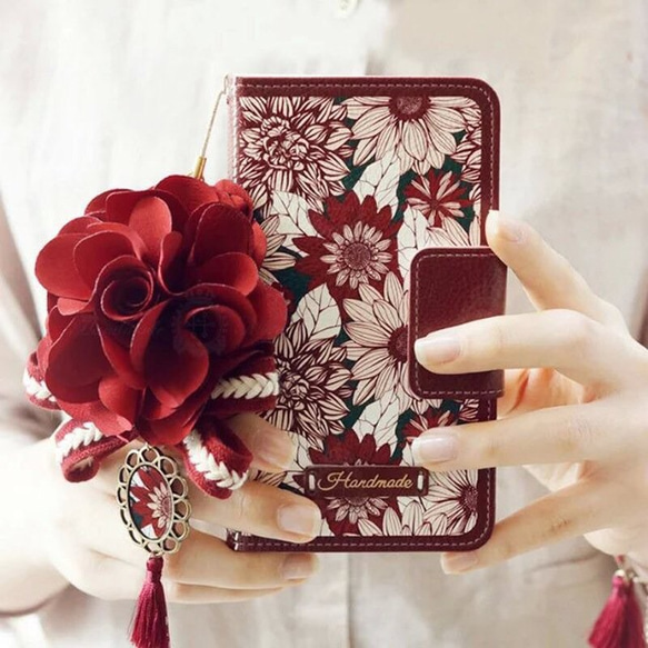 ゜:*:✼＊Nostalgic Floral Red Case for iPhone  ゜:*:✼＊ 2枚目の画像