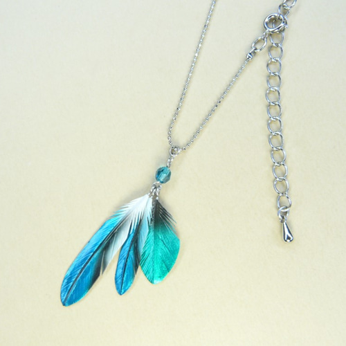 羽根モチーフ ネックレスパーツセット GRAN DEUR フェザー 中 シルバーネックレス チェーン付 羽根 翼