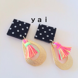 ♢♦︎ｙａｉ♦︎♢black×neonカラフルピアス✴︎ 3枚目の画像