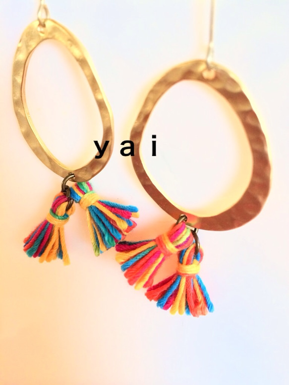 ♢♦︎ｙａｉ♦︎♢カラフルタッセルピアス✴︎ 3枚目の画像