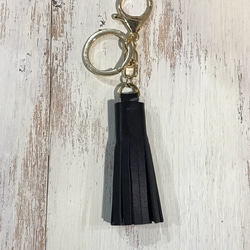 再販 本革タッセルキーホルダー 黒 キーリング GIN6SAGA 通販