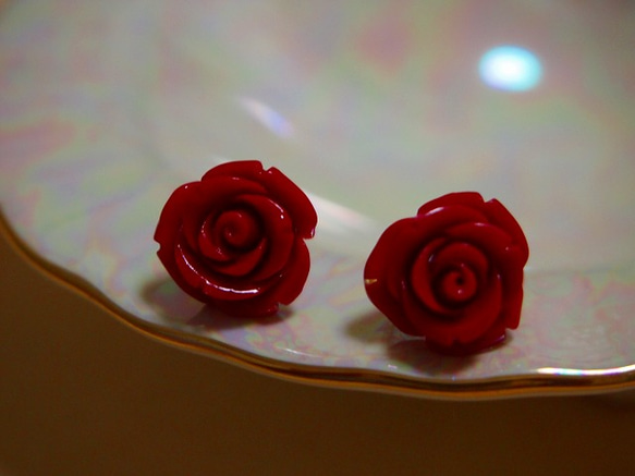 練り珊瑚のピアス ピアス（スタッド・一粒） Affetto 通販 506130  