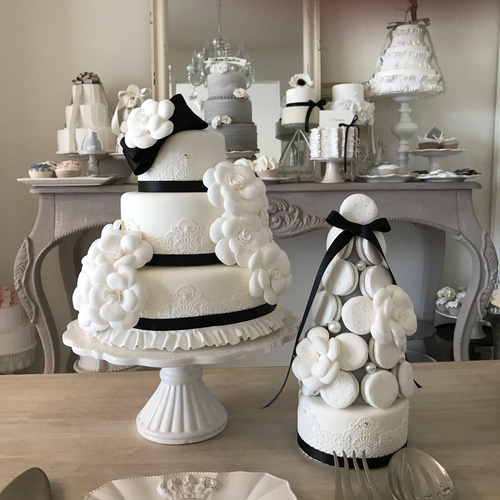 ハンドメイド粘土♡カメリアマカロンタワー